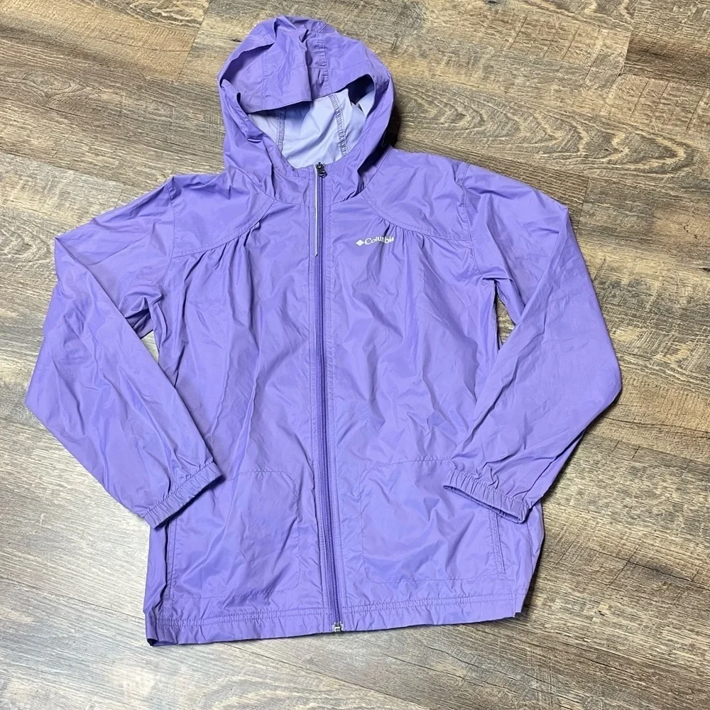 Columbia Girls Switchback II Rain Jacket Purple Size XL Waterproof Hooded